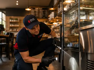 Multi Pest Control technician carrying out pest control treatment in a commercial food premises